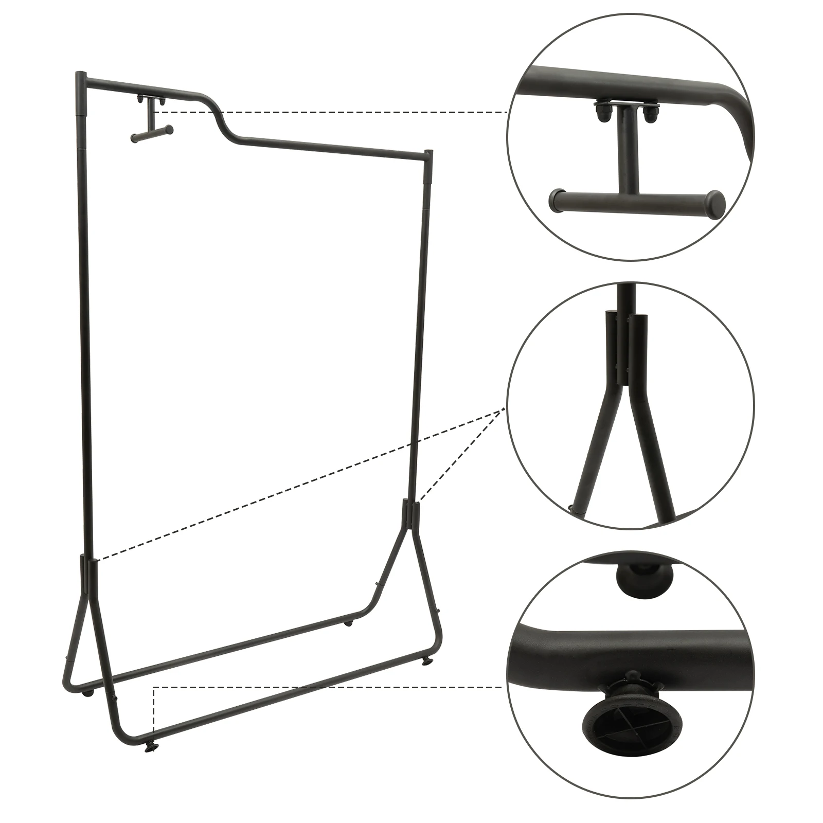 Garment Rack Clothing Rack Single Rod Modern Garment Display Stand Sturdy Black Iron Freestanding for Home Store