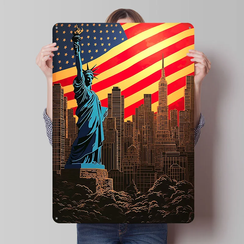 Statue of Liberty Poster Customized Vintage Metal Signs Wall Art Retro Tin Plaque for Bedroom Decoration Gaming Home Decorations