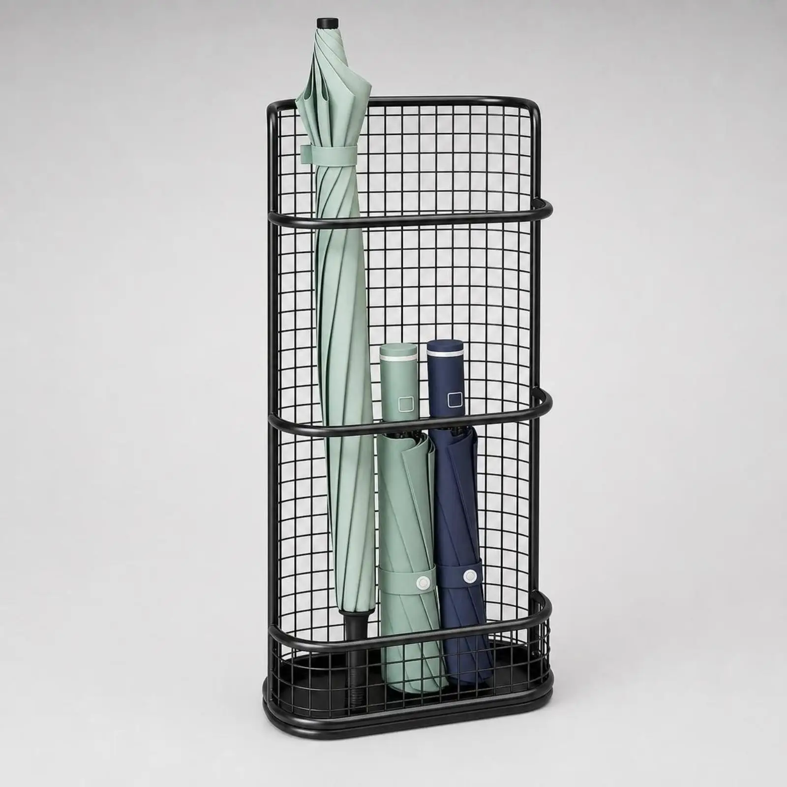 Wall Mount Fishing Rod Storage Rack Metal 3 Tier Organizer Shelf for Garage Utility Room Workshop