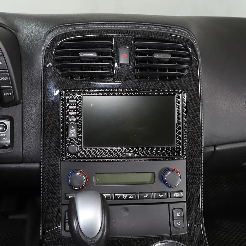 

For Chevrolet Corvette C6 2005-2013 Soft Carbon Fiber Central Control Navigation Screen Frame Decoration Sticker Car Accessories