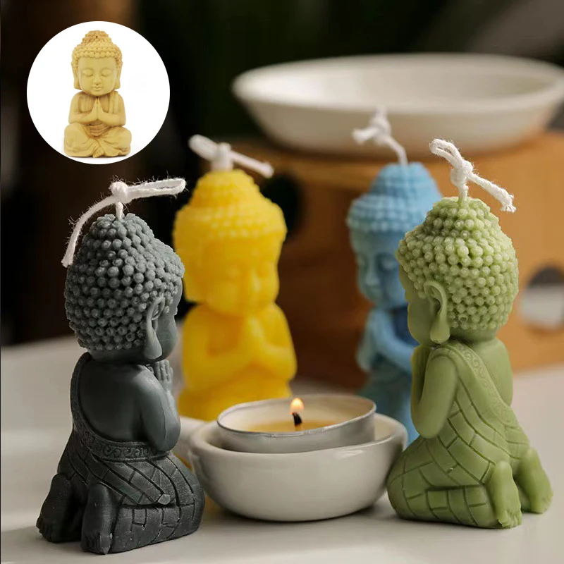 

Buddha Candle Mold Chinese Style Buddhist Culture Theme Molds Human Body Religious Figure Plaster Resin Mould Home Decor Gifts