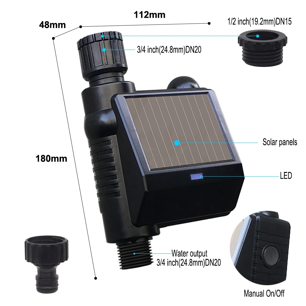 Таймер для полива на солнечной батарее ZIGBEE, умная система для орошения с Wi-Fi, шаровой кран, контроллер для сада, Alexa Google