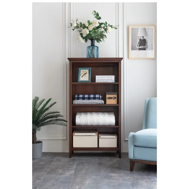American style Solid wood bookcase  Multi-layer storage cabinet Simple locker for Living room bedroom Display rack  home Furnitu