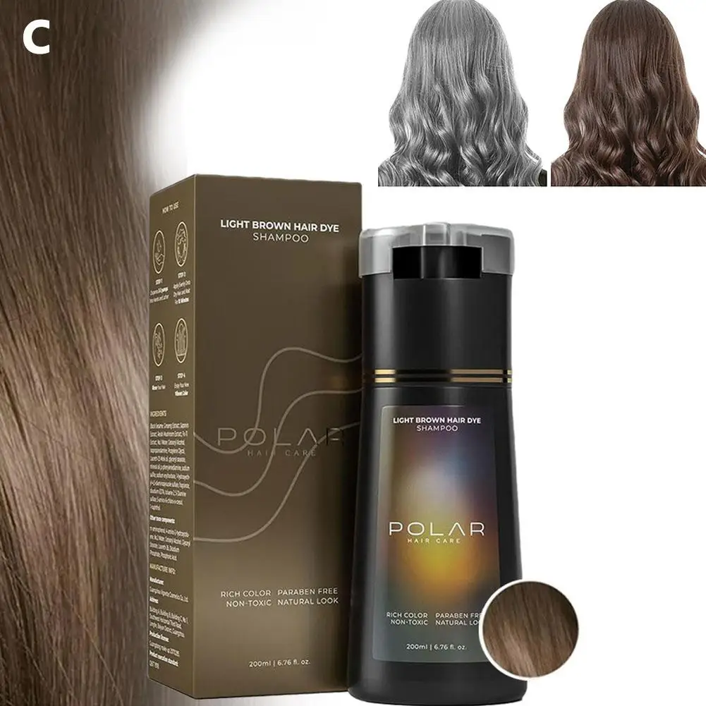 Haarverf Kleurshampoo 3 in 1 Instant Haarverfshampoo Voedt Langdurige Kleurverf Voor Vrouwen & Mannen Grijs Haar Dekking 200ML
