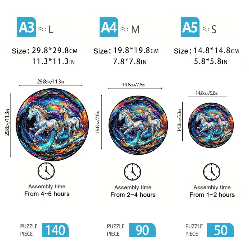 Okrągłe drewniane puzzle Zabawki montażowe dla dorosłych Dekoracja ścienna Puzzle Zbieranie rodzinne Gry montażowe Puzzle edukacyjne dla dzieci