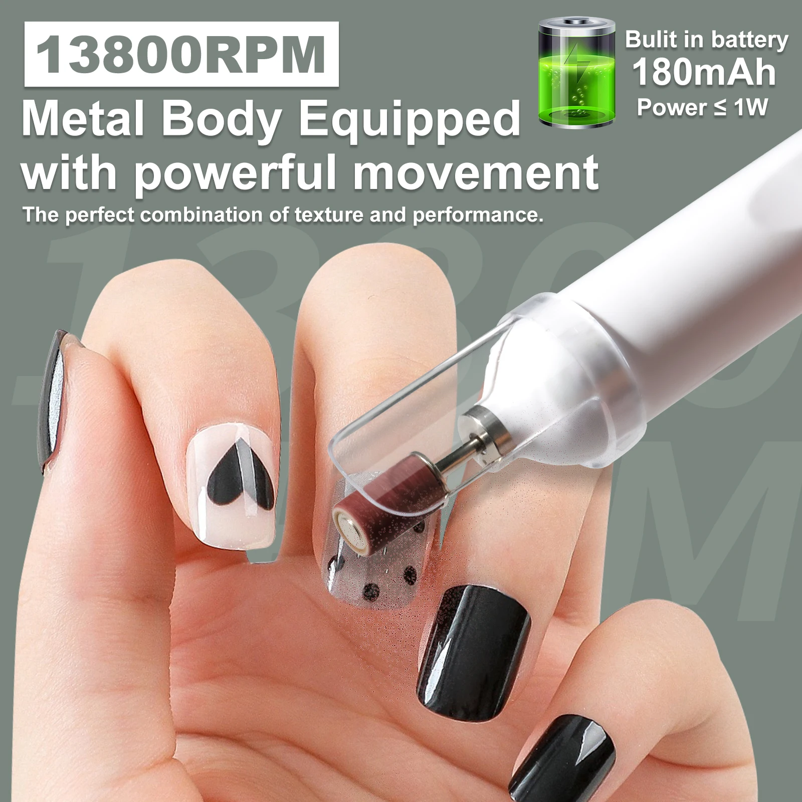 Perceuse à ongles électrique 2 en 1 et lampe UV, polisseuse à ongles Portable Rechargeable, stylo de lime pour manucure, Gel, polissage acrylique