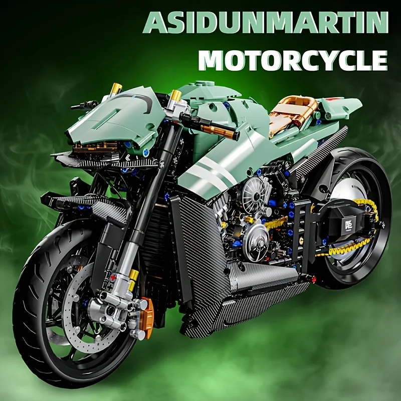 Martin motorcycle creative static model, challenging assembly model, educational toy, birthday gift