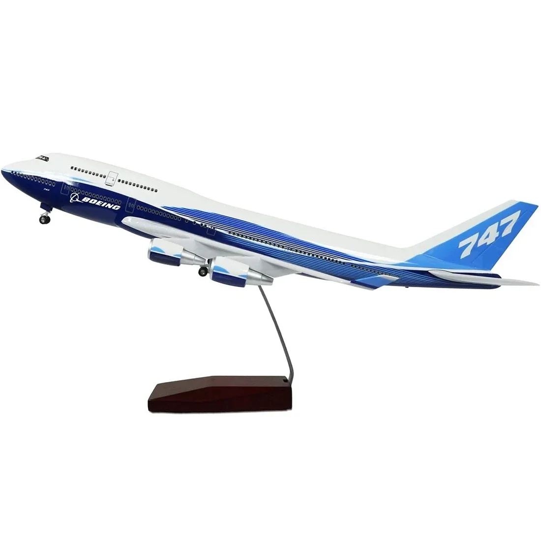 2024 New 1:160 Scale Large Model Airplane Boeing 747 Plane Models Diecast Airplanes with LED Light for Collection or Gift Deocr