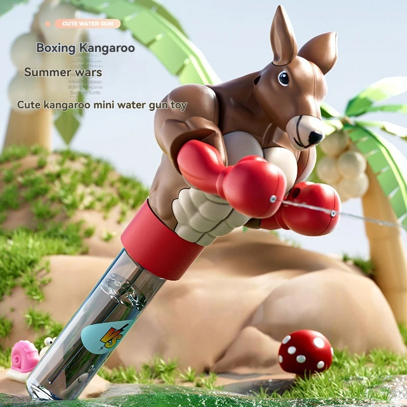 Juguete divertido de pistola de agua de dibujos animados de interacción para varias personas, pistola de agua de combate con prensa de boxeo de canguro muscular de descompresión divertida y creativa.