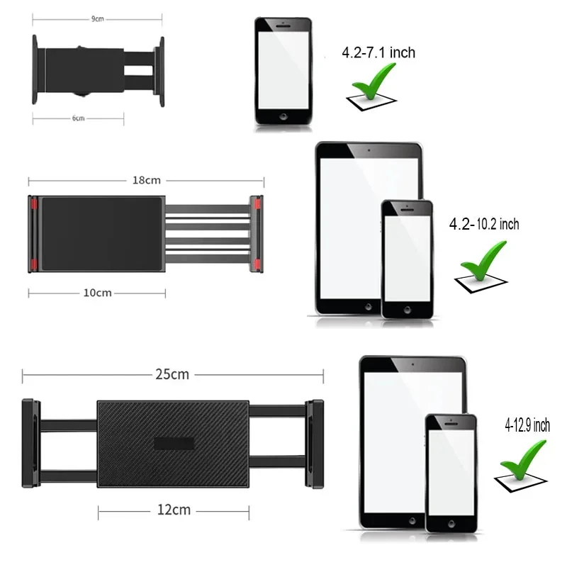 Metal Carbon Steel Cantilever Mobile Holder - Bedside Bed Stand For Lying Down Support Cell Phone Tablets IPad Bracket Grip