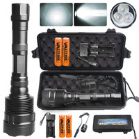 Rechargeable Flashlights High Lumen Brightest Tactical Led Flashlight 1 Mode Powerful  Flashlight With Switch Battery Charger