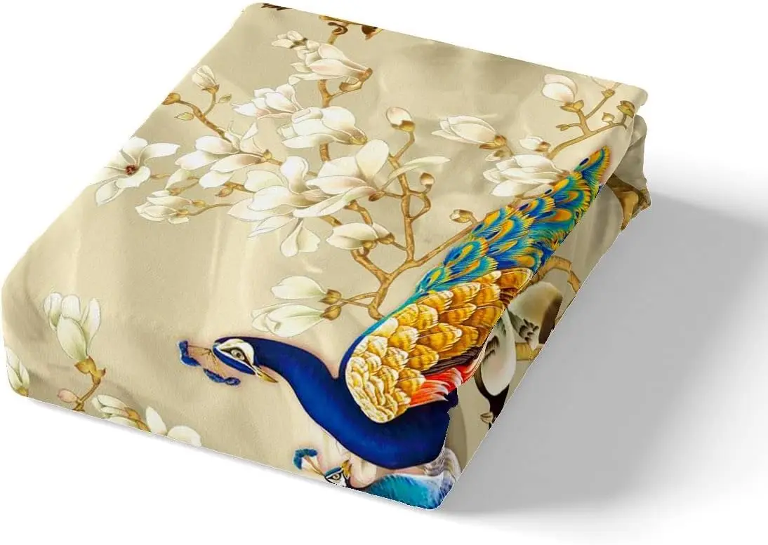 Peacock Duvet Cover Set Double Size Botanical Floral Bedding Set With 2 Pillowcases For Kids Girls Adults Animals