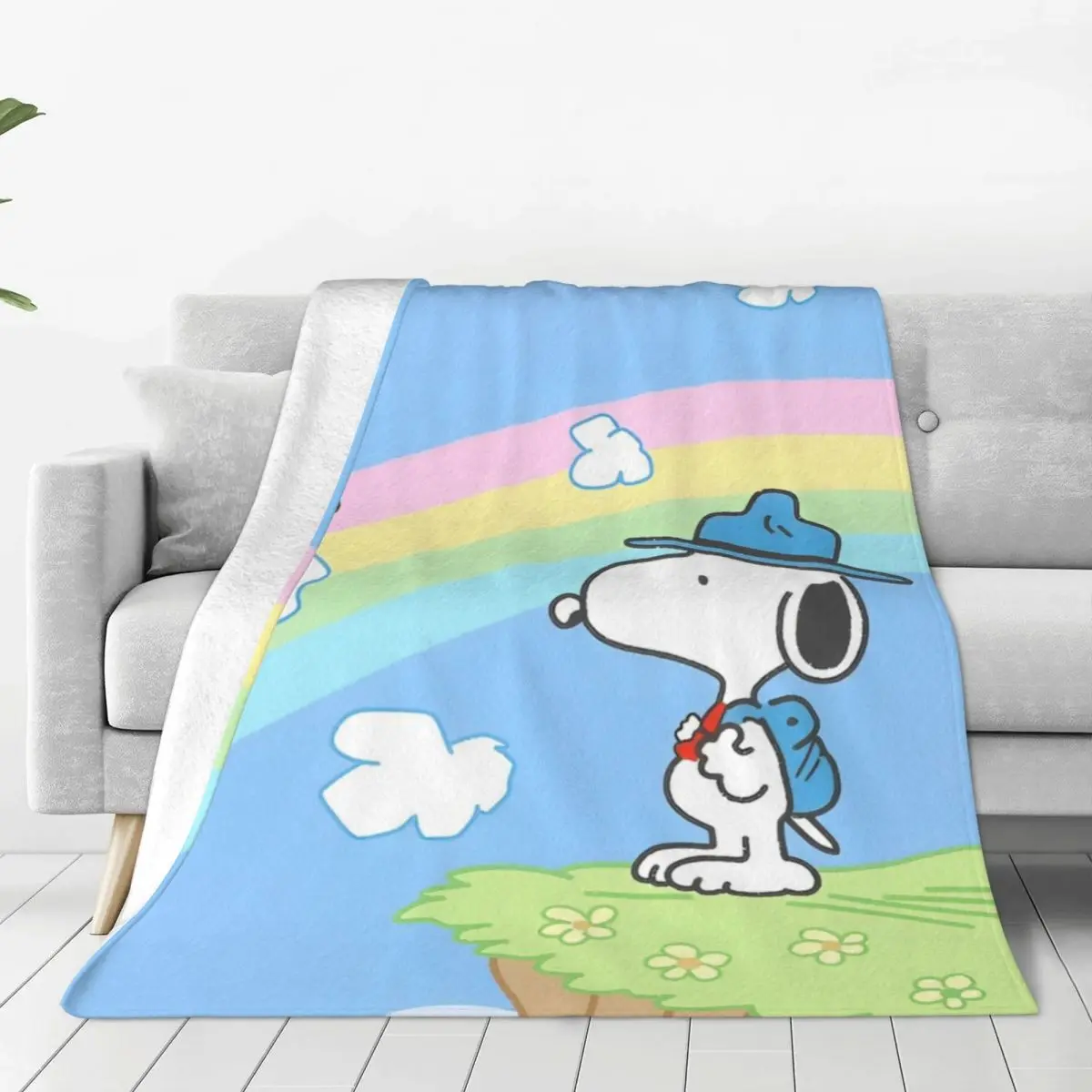 

Miniso Snoopy мультфильм собака одеяло комикс Теплый Новый плюшевый плед одеяло для дивана стул путешествия Фланелевое покрывало на кровать