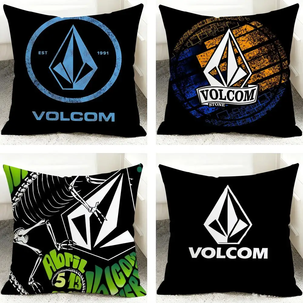 V-Volcom Fashion Logo Cushion Cover 40x40cm Square Decorative Sofa Cushion Cover Bedroom Living Room Home Decor Gift