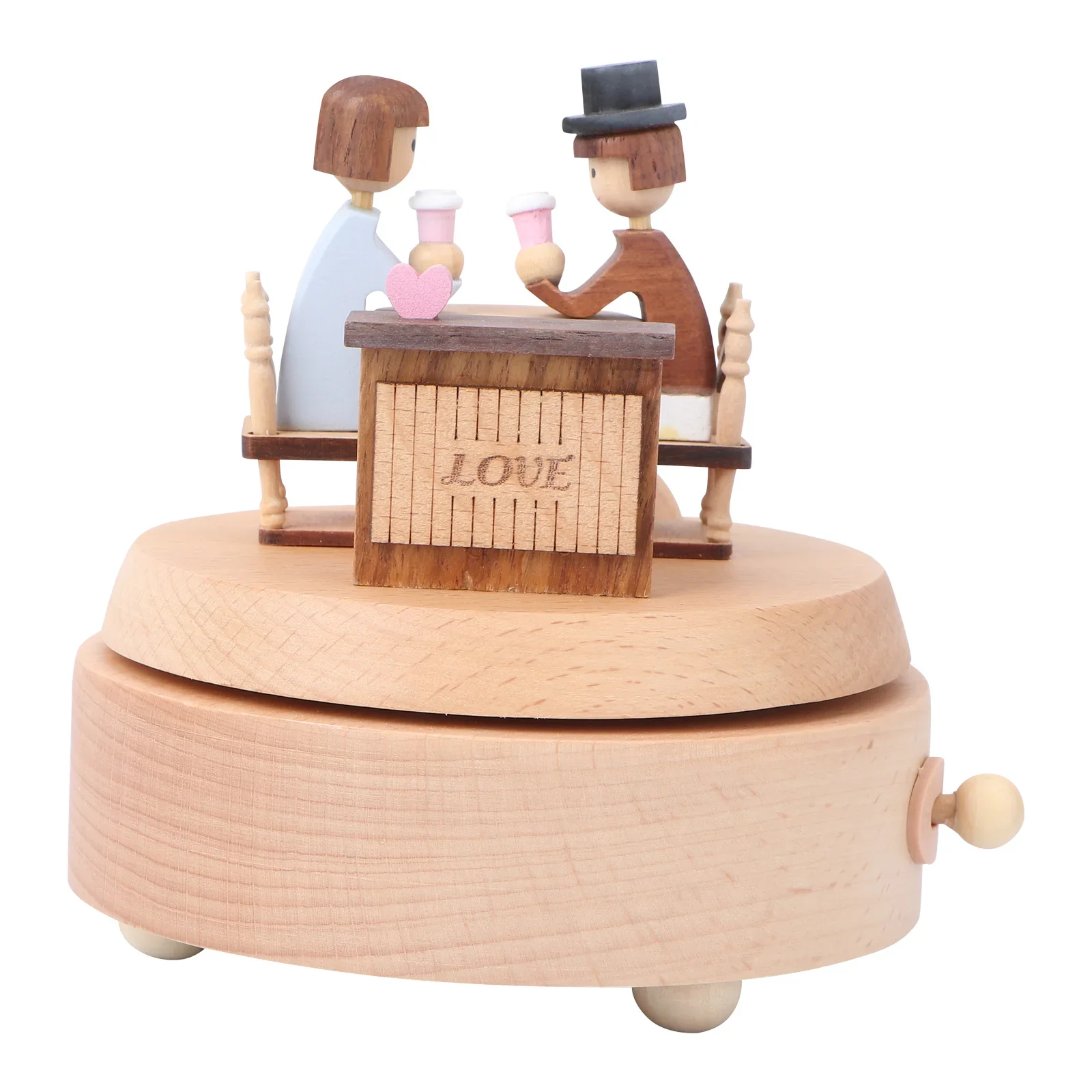 

Love Couple Musical Box Creative Birthday Gift Revolving Caf Musical Box Book Desktop Decoration Love Story Melody