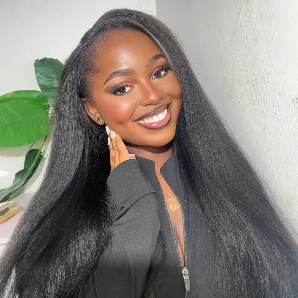 Parrucche dritte crespi 3 1 mezze salviette con cordoncino per capelli umani Parrucche Flip Over senza colla da indossare e andare