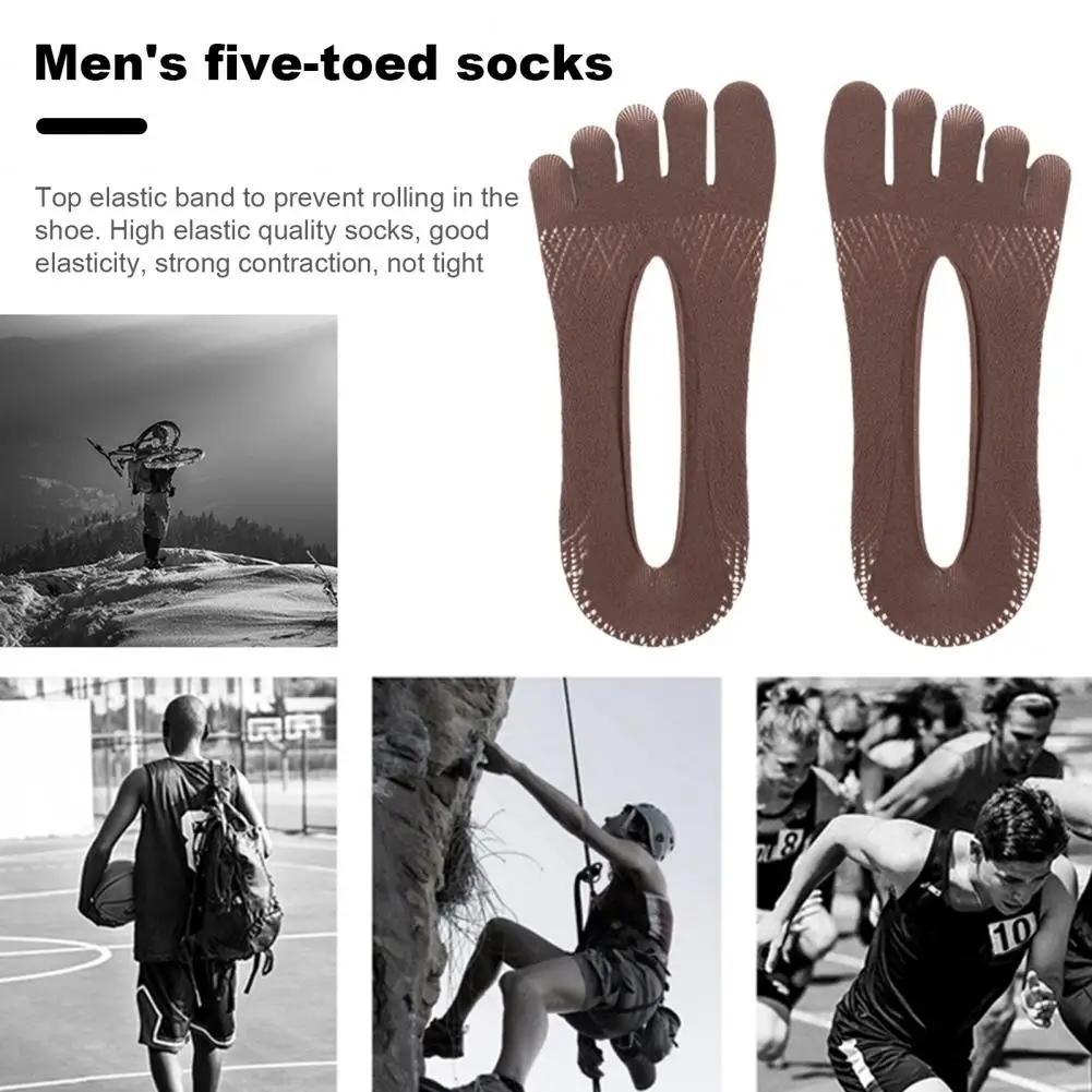 

Men Toe Socks Soft Elastic Men's Toe Socks Breathable Sweat Absorbing Athletic Five Finger Socks for Invisible Low Cut Running 2