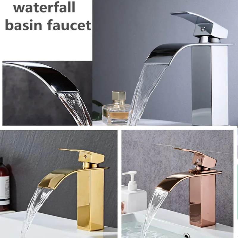 

Colorful Bathroom Faucets Stainless Steel Basin Faucet Tall And Short Deck Mounted Bathroom Sink Mixer Tap Hot And Cold Water