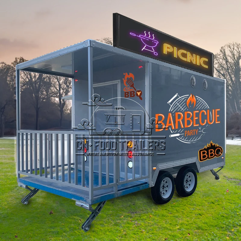 

Мобильный фургон для кейтеринга CN: полностью оборудованный прицеп для мероприятий, барбекю, бургеров, пиццы и мороженого