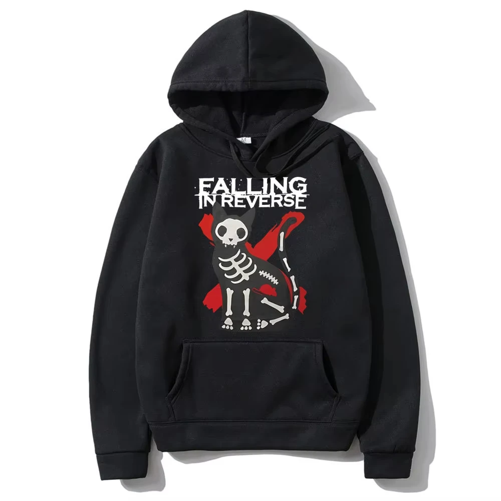 

Falling in Reverse Cat Graphic Gothic print Pullover men Fashion Autumn fleece hoodie Long Sleeves clothes Regular Sportwear