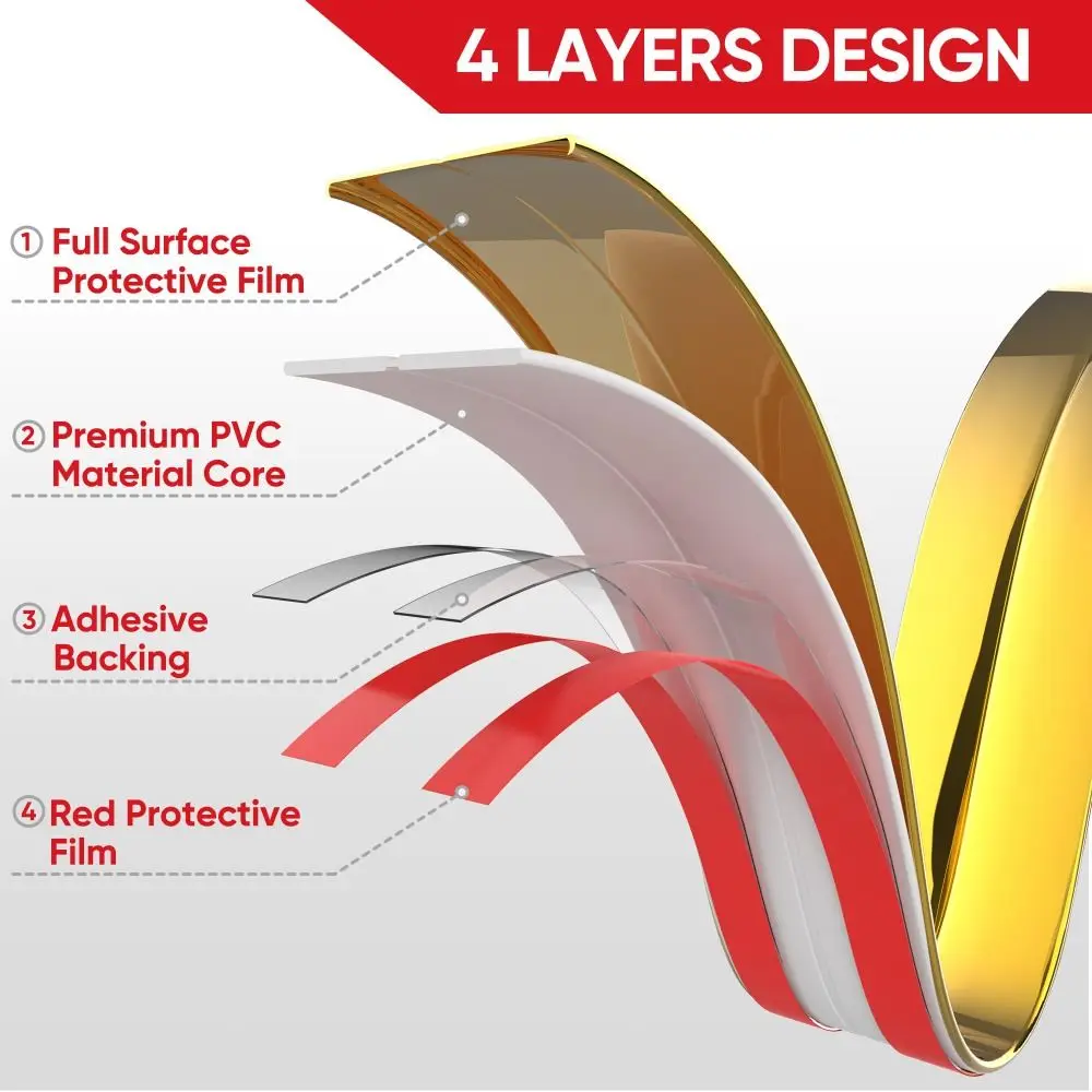 قشر وعصا صب تقليم L-شكل الأثاث المرن حافة الوفير 300 سنتيمتر ذاتية اللصق جدار ركن الحرس داخل وخارج
