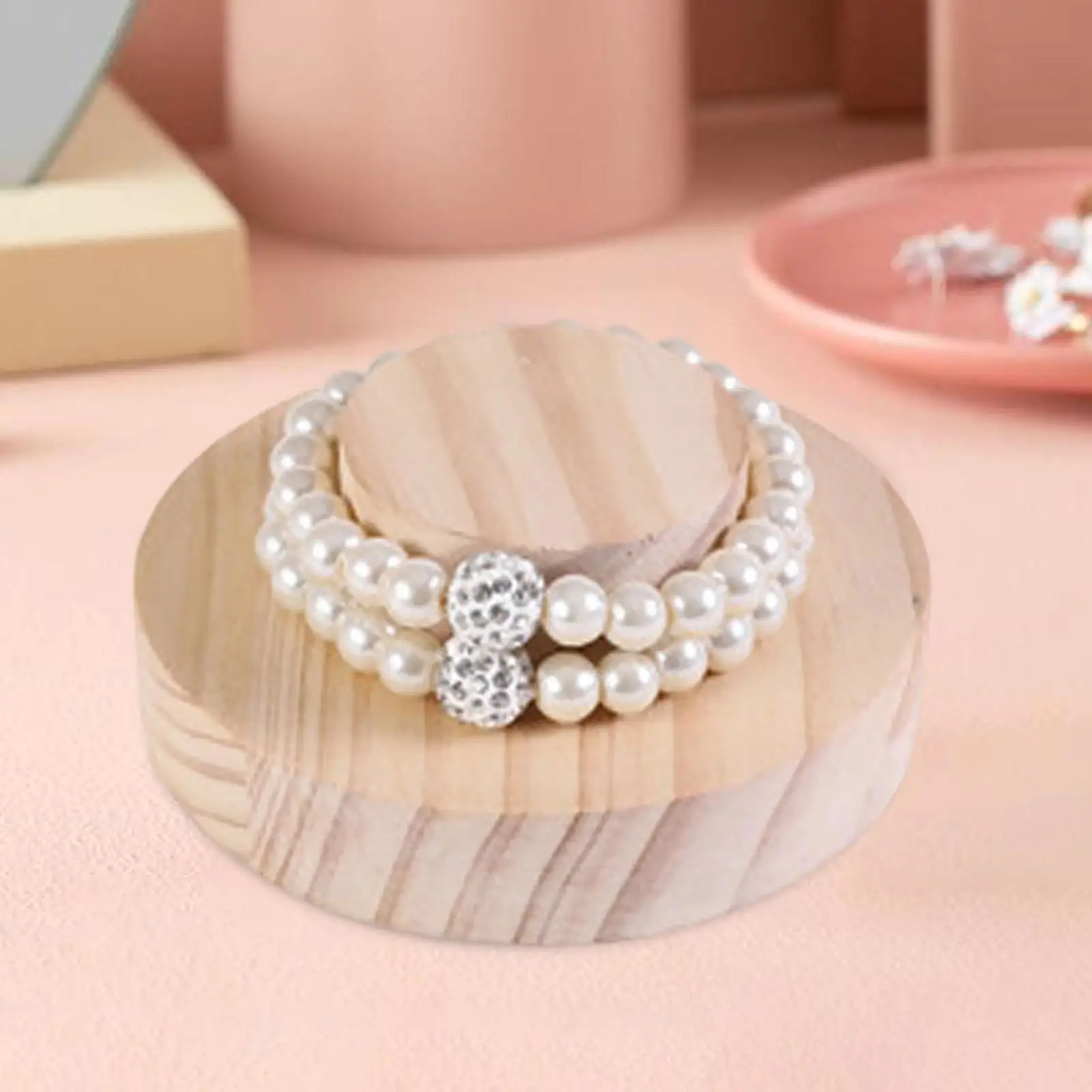 

Wooden Bracelet Display Stand Bangle Holder Organization Lightweight Jewelry Holder Bracelet Storage for Store Counter