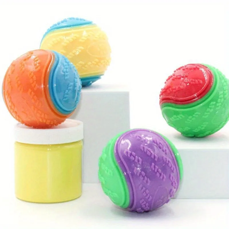Soft TPR Squeaky Dog Ball Toy - Bite Resistant Teeth Cleaning Pet Toy, for Dogs Interactive Chew Play, Puppy Training Supplies