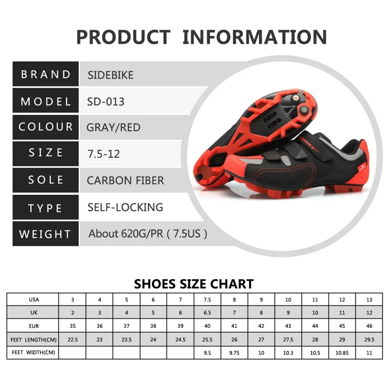 Sidebike MTB cycling shoes cycling athletic professional and pedal sets including pedals