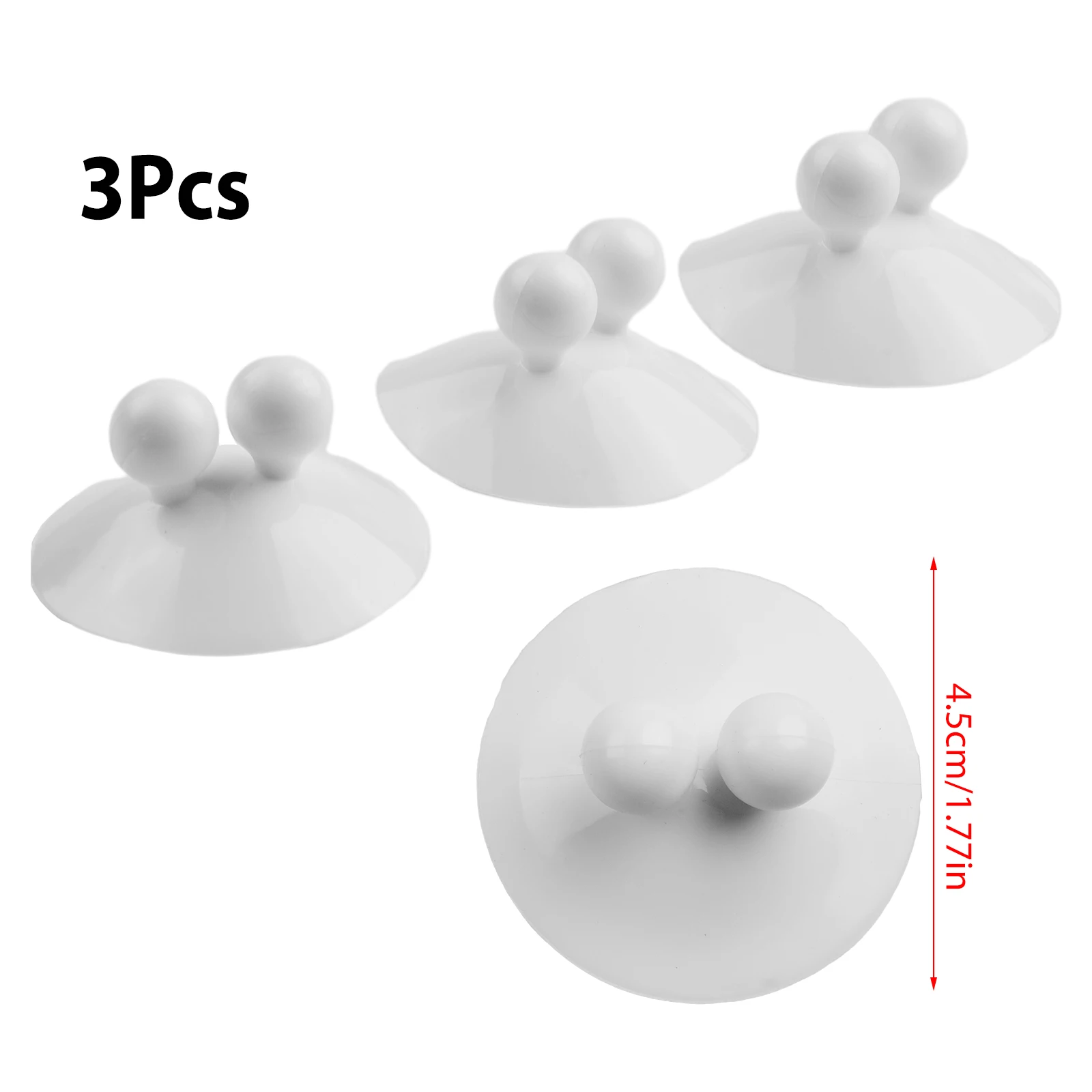 3PCS Punch-free Wall-Mounted Storage Hook With Suction Cup Universal Groceries Storage Rack Toothbrush Holder Silicone White