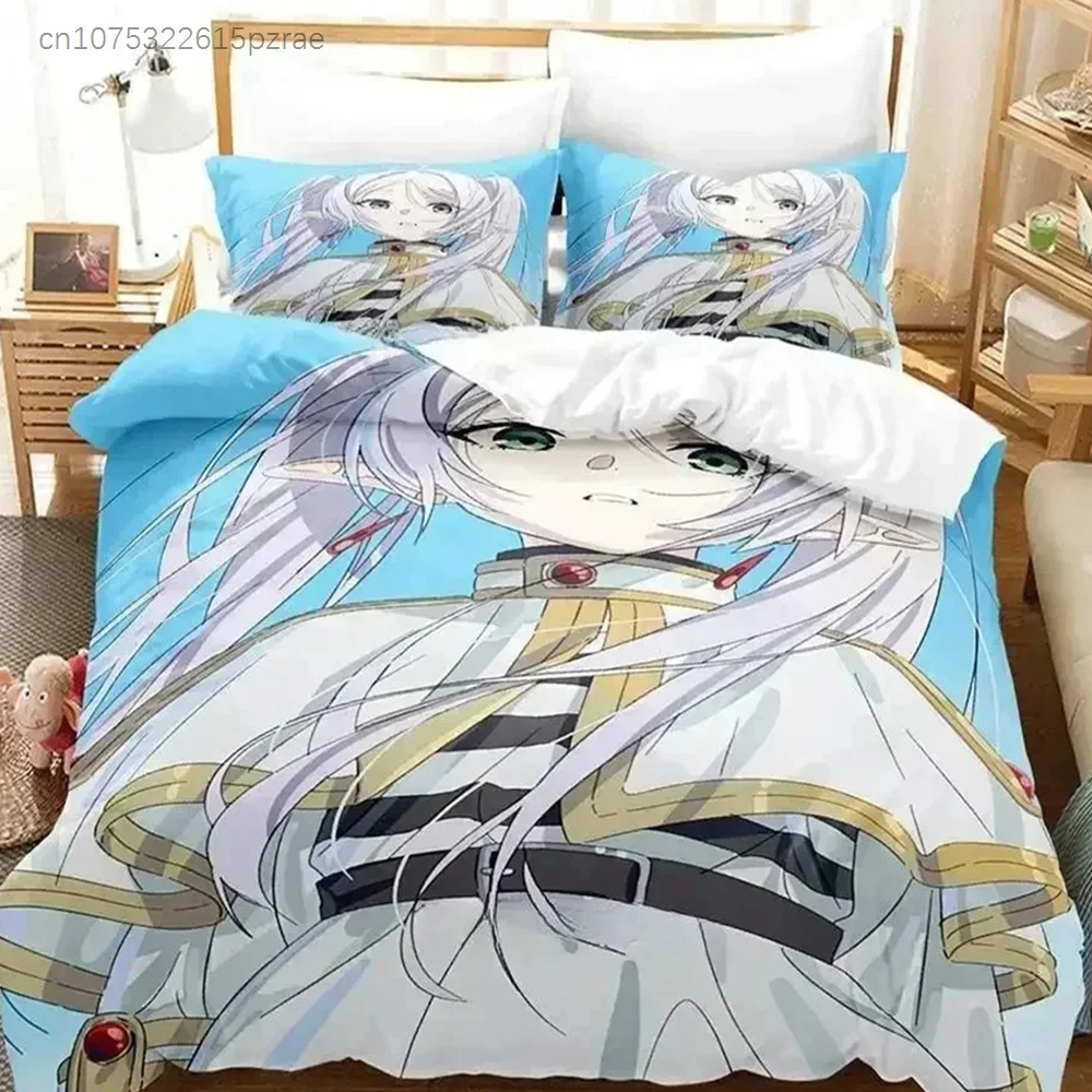 New Frieren Bedding Set Single Twin Full Queen King Size Bed Set Adult Kid Bedroom Duvet Cover Sets 3D Print Anime Bed Sheet Set