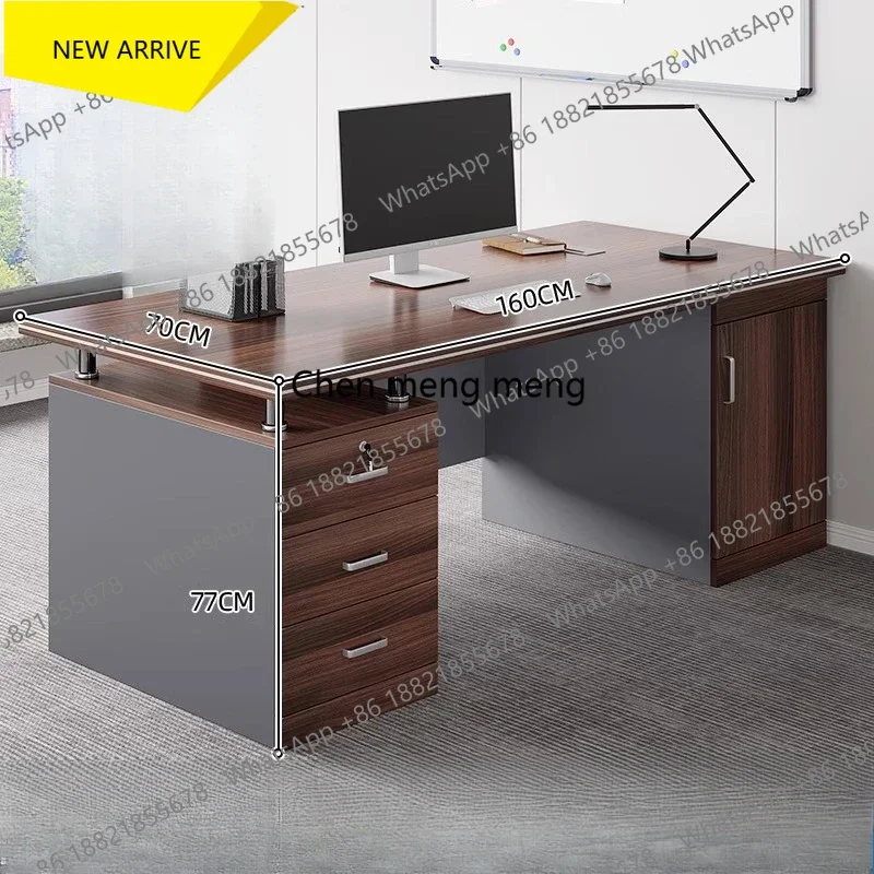 

D178 Vintage Unusual Office Desk Work Mobile Modern Boss Designer Office Desk Filing Cabinets Conference Wooden Bureau Furniture