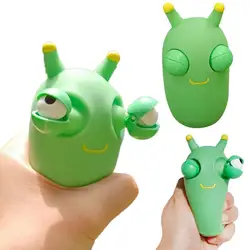 Creativity Burst Eyes Caterpillar Squeeze Toys Funny Eyeball Burst Squishy Toys Kids Anti Stress Green Worm Stress Relief Toys