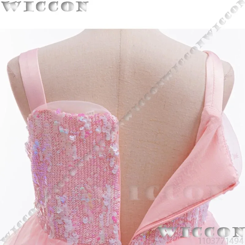 ชุดคอสเพลย์เจ้าหญิงกลินดาจากภาพยนตร์เรื่อง Wicked สำหรับเด็ก ชุดสีชมพู ขนาด 110-160 ซม. พร้อมไม้กายสิทธิ์ สำหรับเด็กผู้หญิง ชุดแฟนซีสำหรับงานฮาโลวีน รับสั่งตัดตามแบบ