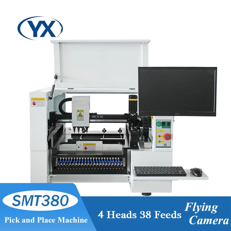 Automatic Mini SMD LED Assembly Line Pcb Small Desktop Pick and Place Machine SMT380 for PCB Production Equipment