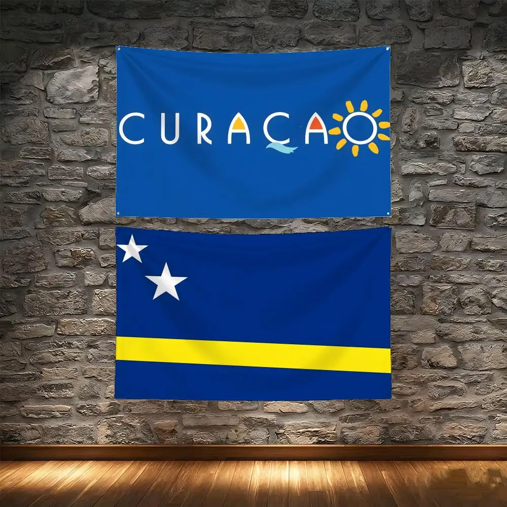 Caribbean sunset ocean C-Curacao Flag Flags Tapestry Creative Pattern Photo Living Room Wall Art Party Outdoor Decor