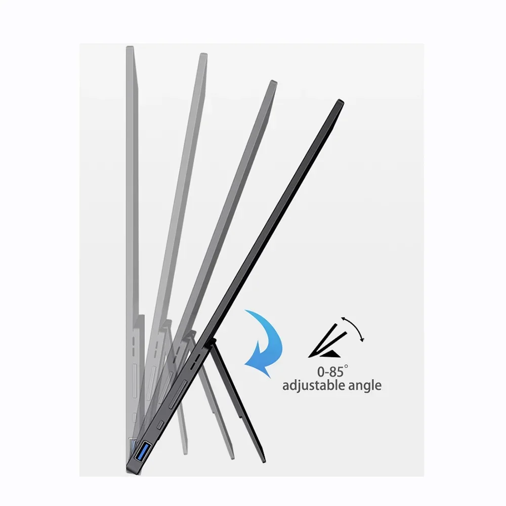 18.5'' FHD IPS Display 16:9 Aspect Ratio 1920x1080p 350nits Aluminum Alloy Material with All In One Kickstand Portable Monitor