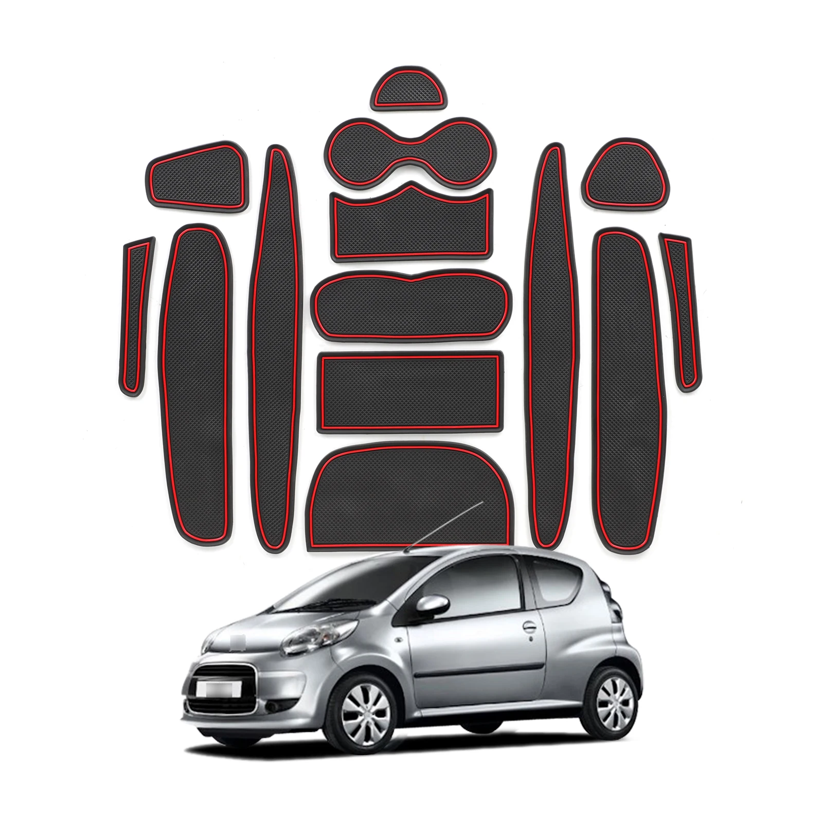 ZUNDUO dla Citroen C1 2005 - 2014 Antypoślizgowa mata pod kubek do drzwi Akcesoria do podkładek antypoślizgowych
