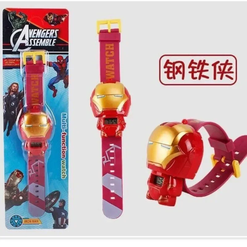 The Avengers Spiderman Hulk Captain America Iron Man Cartoon Creative Personalized Electronic Watch Kids Toys Holiday Gifts