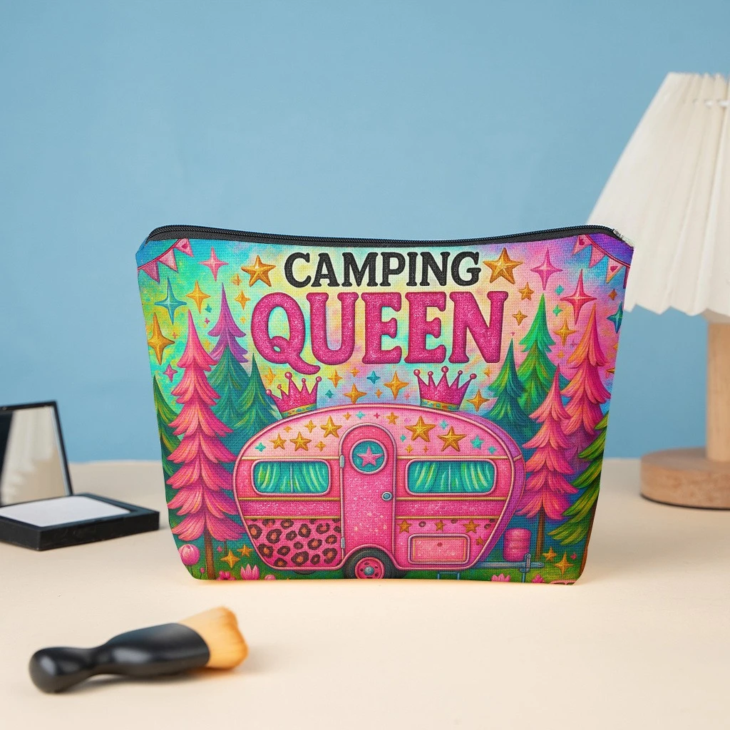 Skincare Queen - Camping Queen, Dompet Bergaya dengan Resleting,
