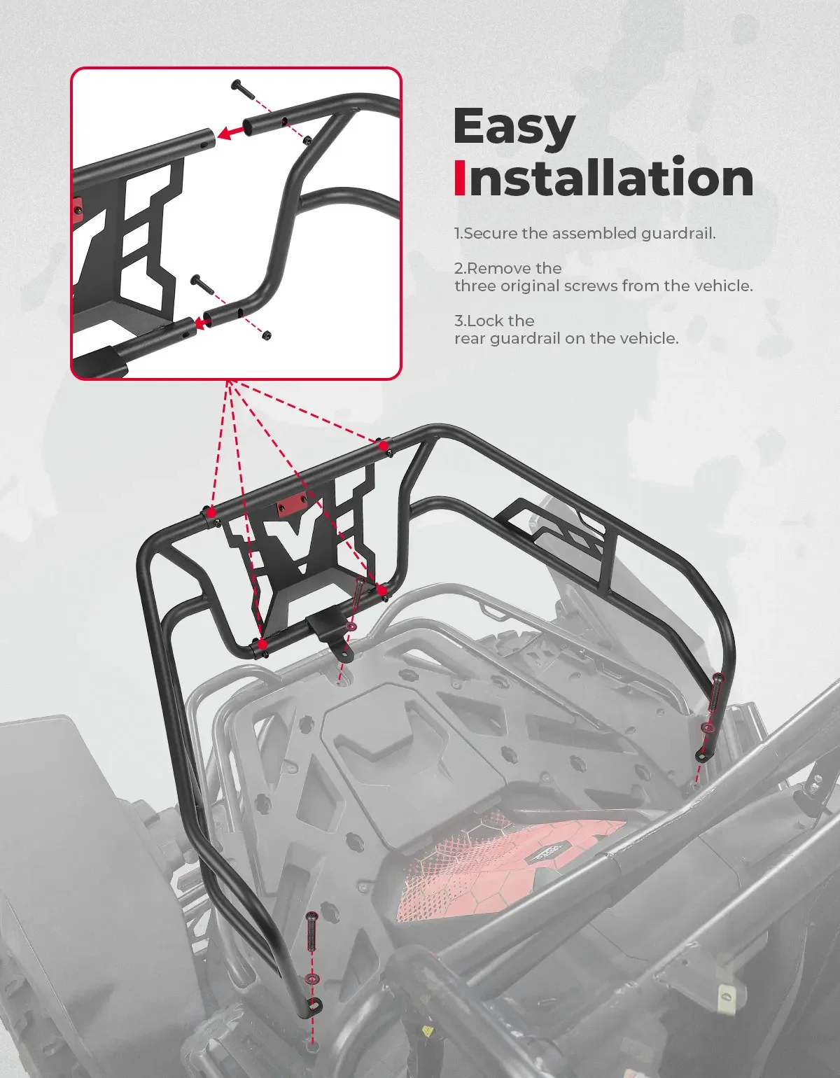 KEMIMOTO UTV Metaal Zwart Bedbehuizing Achter Cargo Achterklep Voor CFMOTO ZFORCE 950H.O. SPORT 950HP EX 950 1000 SPORT 2020-2024