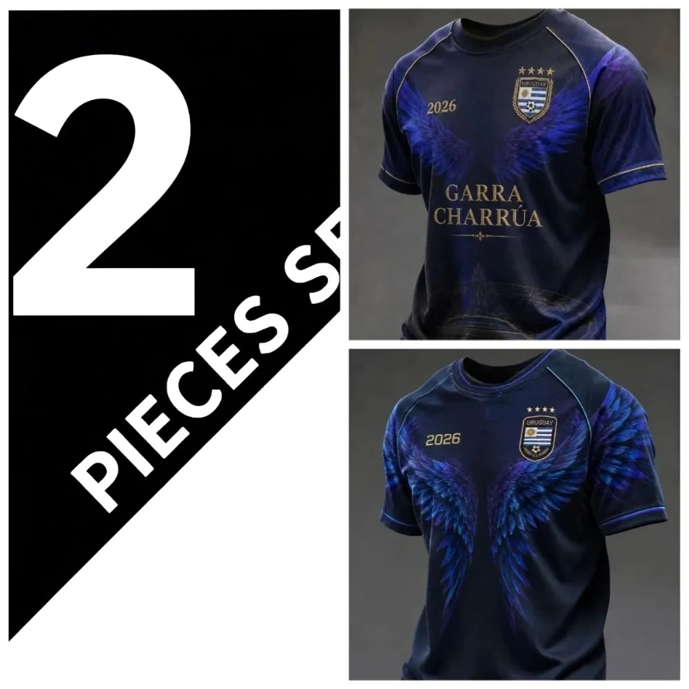 2026 New Men Uruguay Verde Goalkeeper 3D Printed Football JerseyT Shirt Suitable for Daily Training Quick Drying Summer Top