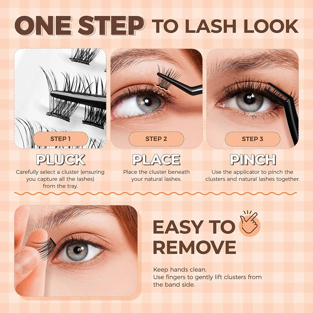 HOLLYLASH 96 مجموعات لتقوم بها بنفسك رموش عنقودية ذاتية اللصق الروسية حجم الرموش الصناعية C حليقة الرموش الفردية الطبيعية الناعمة