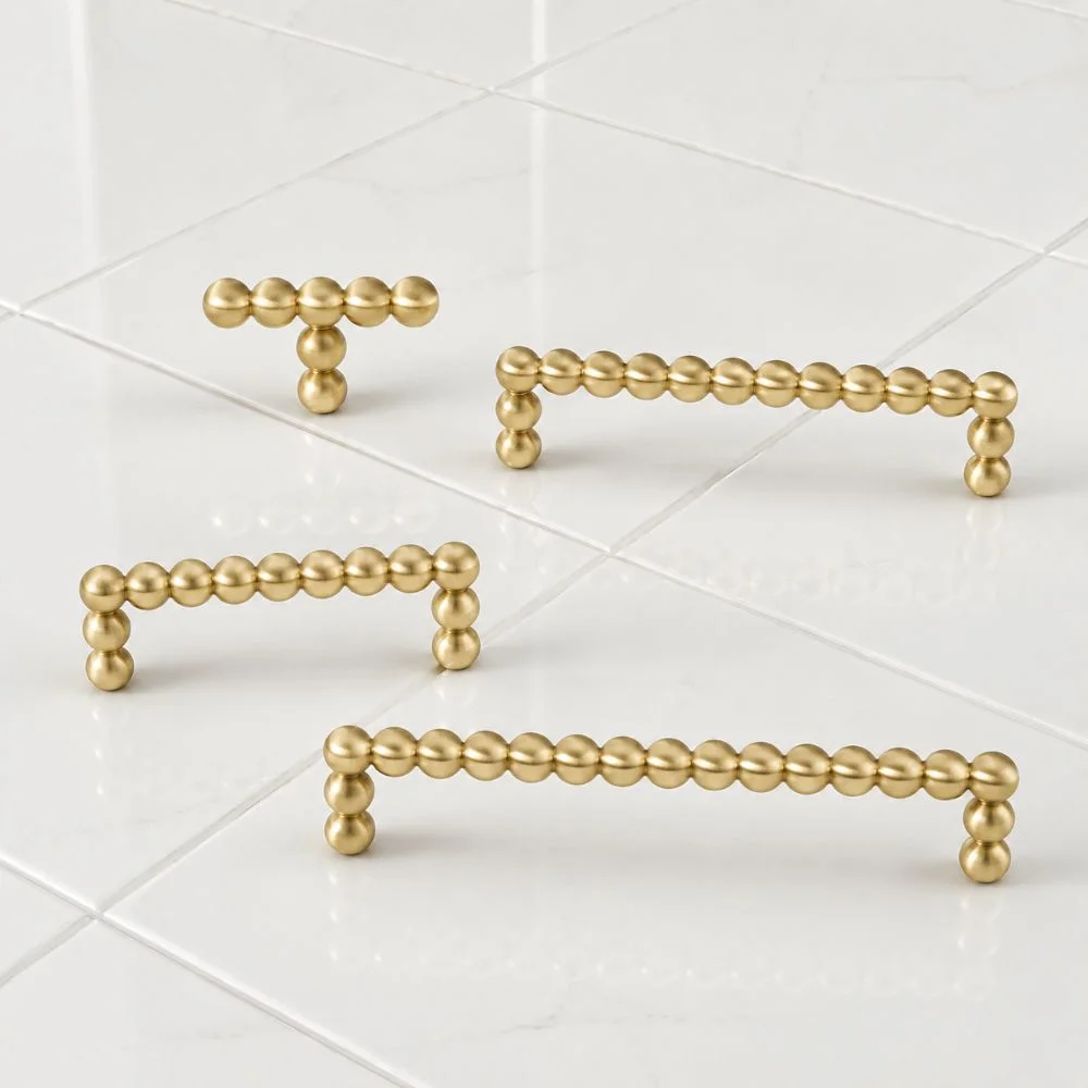 French Hardware Handle Small Round Ball Solid Brass Wardrobe Door Handles Light Luxury Solid Color Cabinet Drawer Knobs