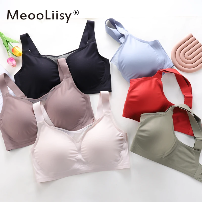 MeooveAndr2-Soutien-gorge tubulaire sans couture pour femme, lingerie de sport, yoga actif, sans fil, minimiseur, bonnet F, grande taille, 2 pièces