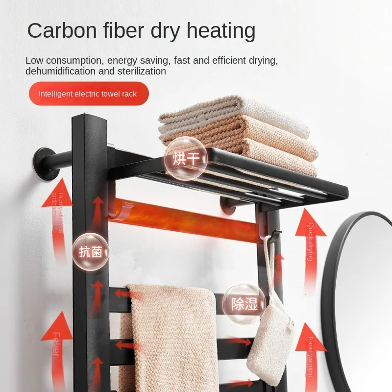 Toalheiro elétrico com Display Digital, termostático na parede do banheiro