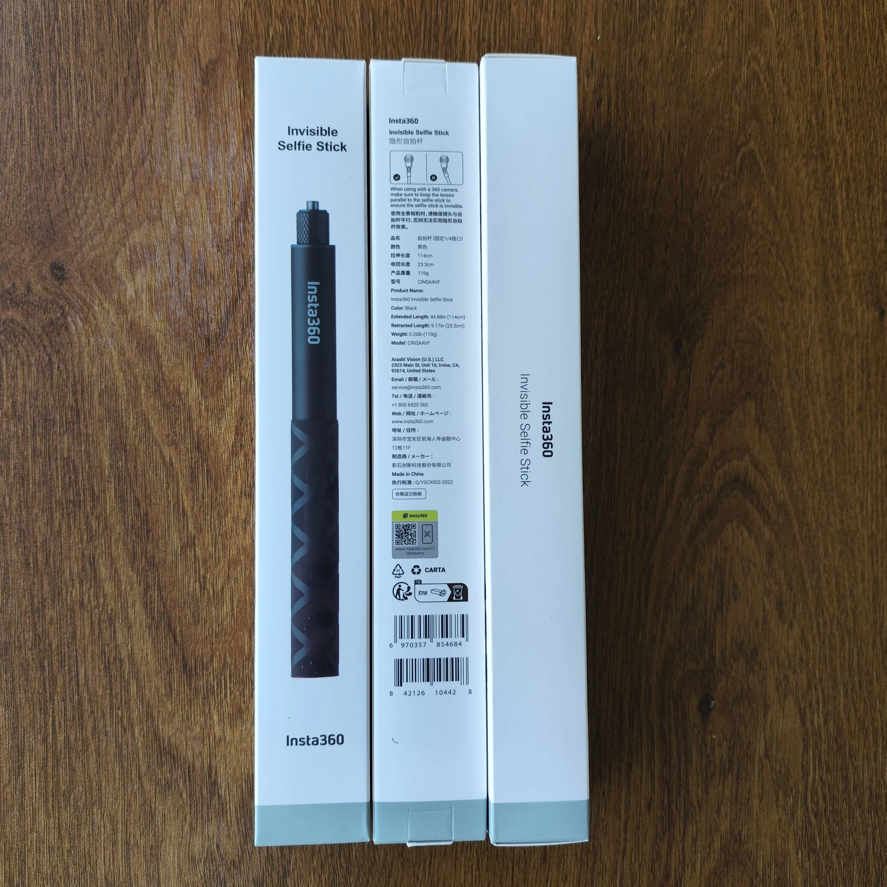 Offizielles 360-Kamerazubehör für X5/X4/X3/GO3S/ACE PRO 2/ACE Pro, 114 cm unsichtbarer Selfie-Stick, aus Insat360 – Detail 3