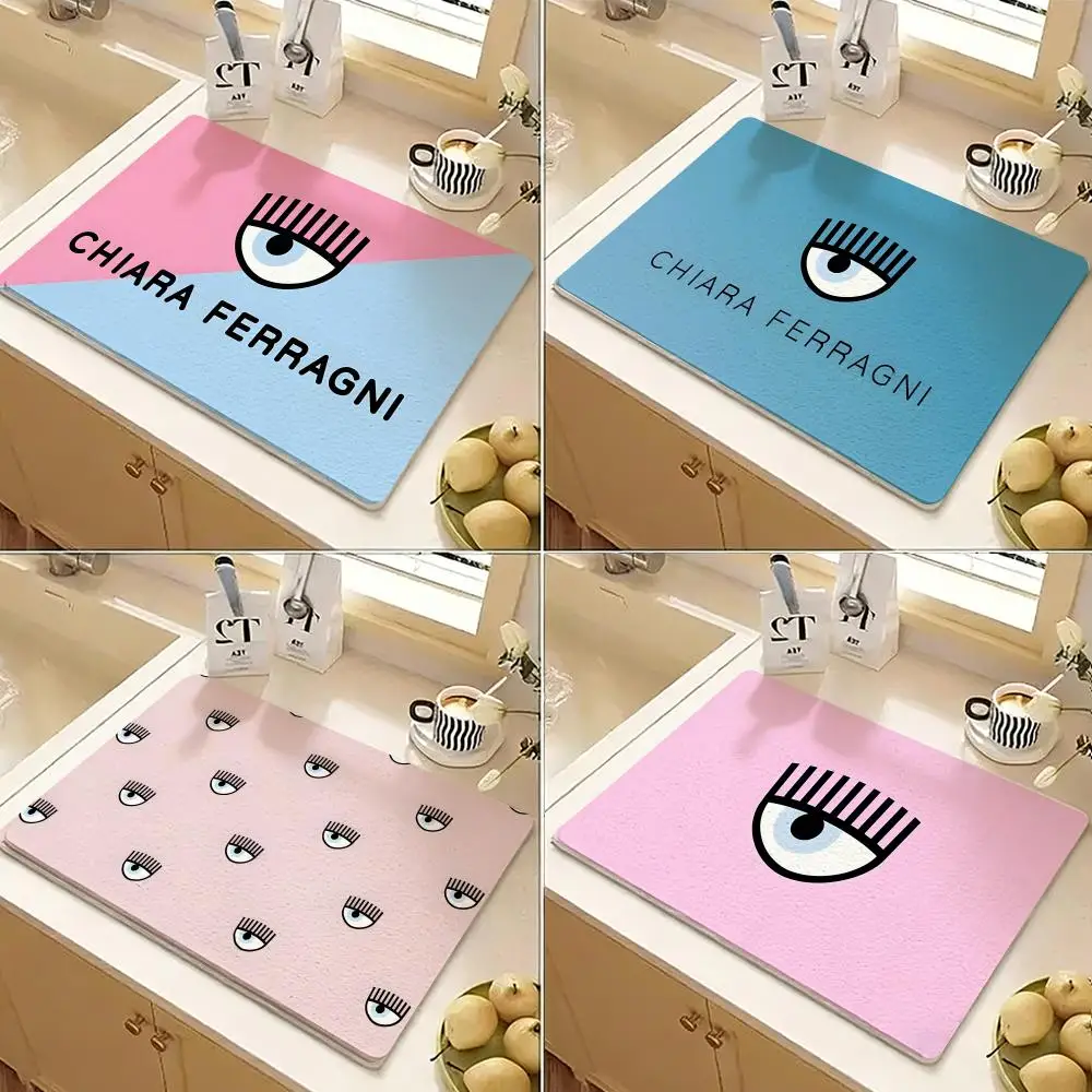 Luxury Logo C-chiara F-ferragni Floor Mat Diatomite Floor Mat Fast Drying Odor Resistant Non Slip Bath Kitchen Mat