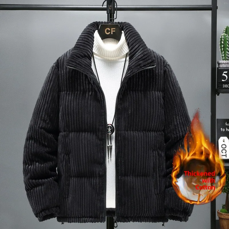 

Новая мужская вельветовая хлопковая куртка, утепленная, свободного кроя, зимнее пальто, универсальная, в стиле ретро, гонконгский стиль, бренд Sandy Saint Cole, на молнии.