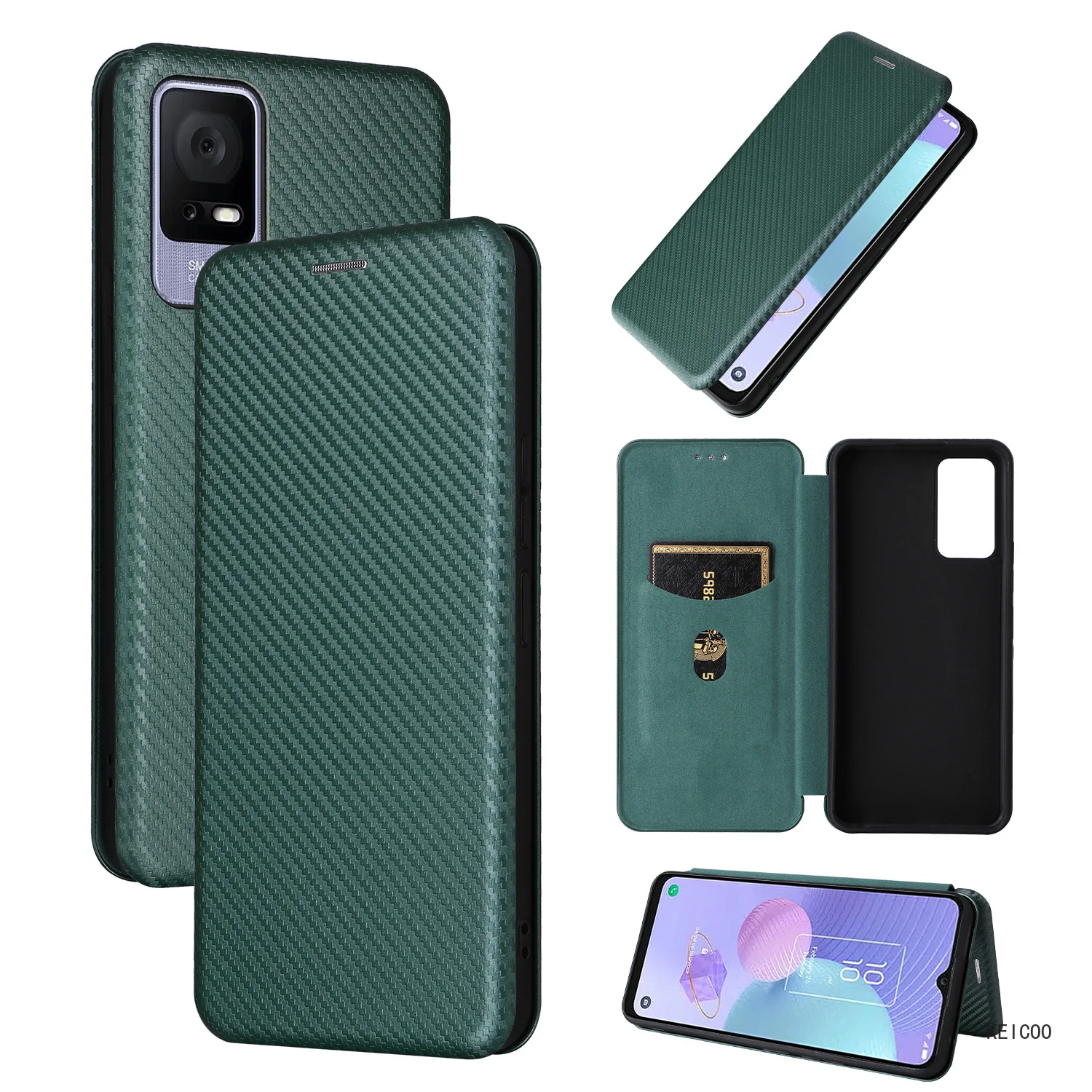 Simplicity Phone Cases for TCL 405 A3 A3X 30 Plus 5G A509DL Solid Color Covers Carbon Fibre Dustproof Pretty Protection Shell