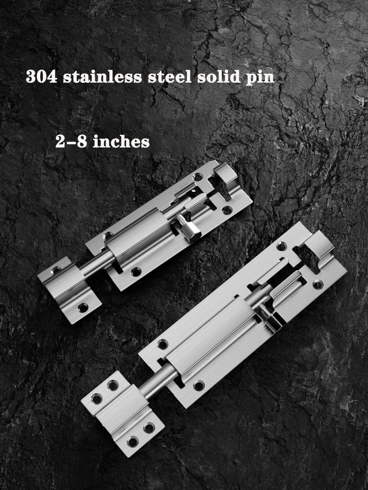 

1Pcs,2/3/4/6/8Inch Stainless Steel Door Latch Sliding LockLock For Garden Gate Shed Sliding Safety Door Tower Bolt Latch Catch H